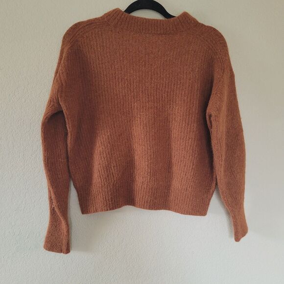 Everlane Womens Sweater Alpaca Wool Blend Knit Pullover Brown Size Small Ribbed - Picture 7 of 7